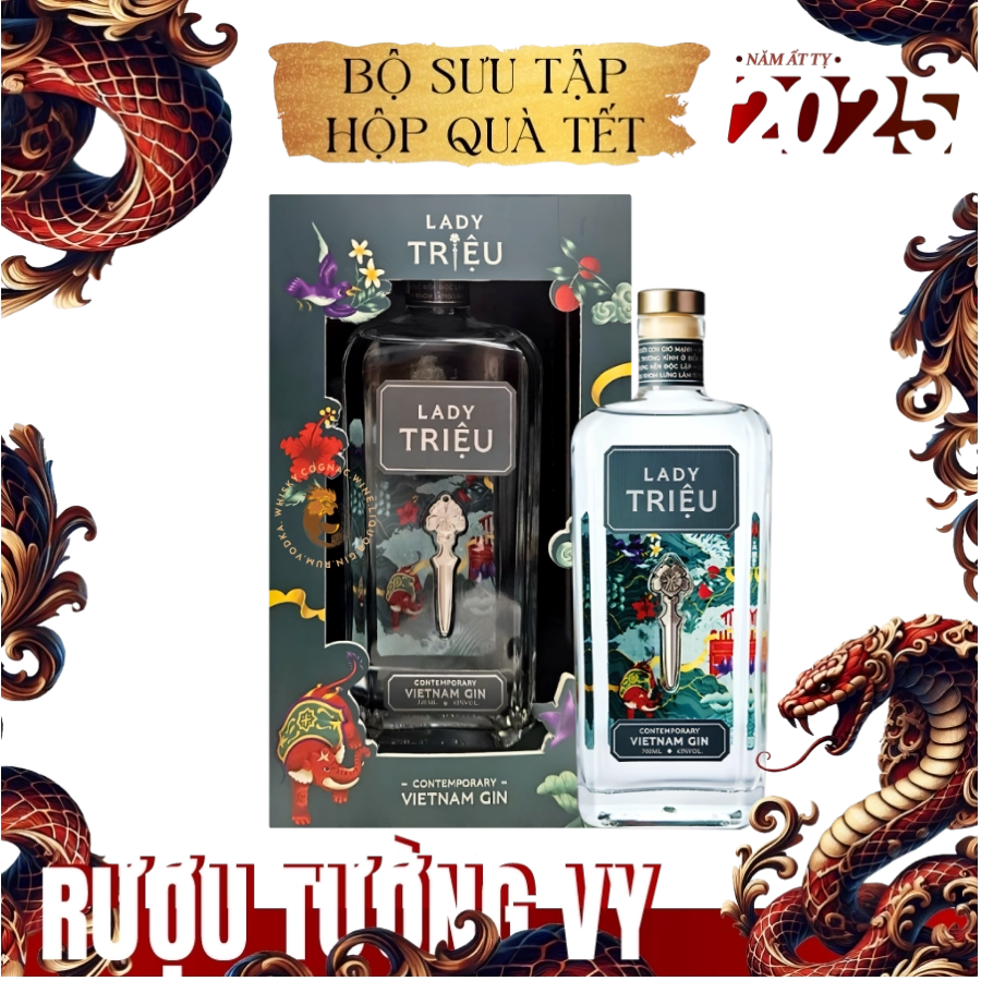 Rượu Gin Việt Nam Set Quà Tết Lady Triệu Contemporary Phiên Bản Tết 2025